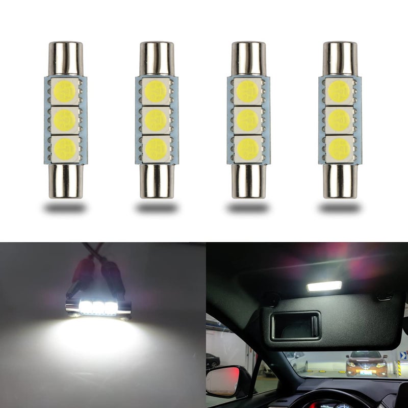 iBrightstar 6614F LED Bulbs, 29mm 6612F Super Bright Car Visor Vanity Mirror Led Bulbs for Vanity Mirror Lights and Sun Visor Lights, White - Image 1